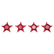 Tealight Holder Star Barn Red Set of 4 1.5x5x5