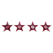 Tealight Holder Star Burgundy Set of 4 1.5x5x5