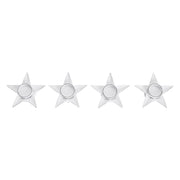 Tealight Holder Star Antique White Set of 4 1.5x5x5