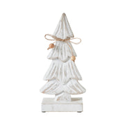 Snowy Tree Textured Wooden White 10.25x4.75x2.25