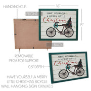Have Yourself A Merry Little Christmas Bicycle Wall Hanging Sign 13x16