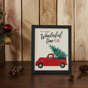 It's The Most Wonderful Time Truck Framed Wall Hanging Sign 12x10