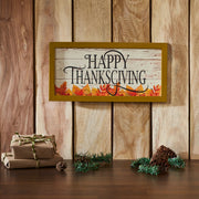 Shiplap Happy Thanksgiving Fall Leaves Wall Sign 8x16