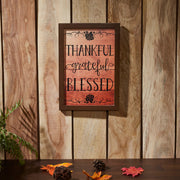 Shiplap Natural Thankful Grateful Blessed Wall Sign 13x9