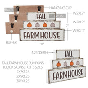 Fall Farmhouse Pumpkins Block Sign Set of 3 Sizes