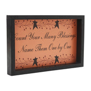 Count Your Many Blessings Vine Prim Stars MDF Wall Sign 9x14x1.5