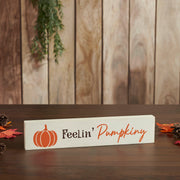 Feelin Pumpkiny Cream Base MDF Sign 2.75x13