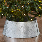 Snowflake Christmas Tree Collar Metal Galvanized 8x20x20