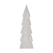 Christmas Tree Distressed White Wooden Figurine 11.5x3.5x1.5