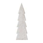 Christmas Tree Distressed White Wooden Figurine 15.75x5x1.5