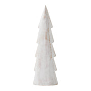 Christmas Tree Distressed White Wooden Figurine 19.5x6x1.5