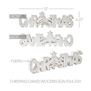 CHRISTMAS Carved Wooden Sign 15x4.25x1