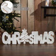 CHRISTMAS Carved Wooden Sign 15x4.25x1