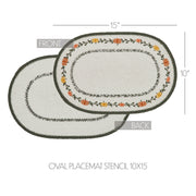 Pumpkin Bounty Oval Placemat Stencil 10x15