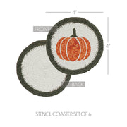 Pumpkin Bounty Stencil Coaster Set of 6