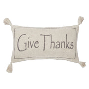 Harvest Blessings Give Thanks Woven Pillow 7x13