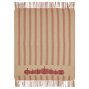 Harvest Blessings Pumpkin Patch Ticking Stripe Woven Throw 50x60