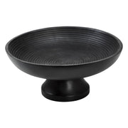 Ribbed Black Wooden Bowl 12x12x5.5