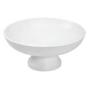 Ribbed White Wooden Bowl 12x12x5.75