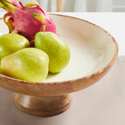 Natural with White Wooden Bowl 12x12x5.5