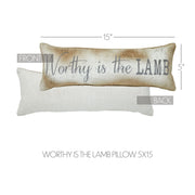 Celebrate Grace Worthy is the Lamb Pillow 5x15