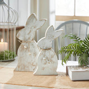 Spring In Bloom Wooden Upright Bunny Silhouette w/ Twine 13.75x6.75x1.5