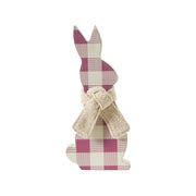 Bunny Hop All Ears Lavender Check Bunny In Burlap Scarf 8x3.5x1