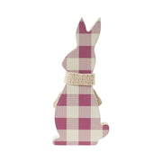 Bunny Hop All Ears Lavender Check Bunny In Burlap Scarf 8x3.5x1