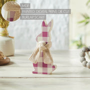 Bunny Hop All Ears Lavender Check Bunny In Burlap Scarf 8x3.5x1