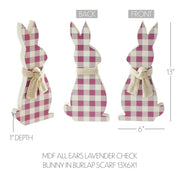 Bunny Hop All Ears Lavender Check Bunny In Burlap Scarf 13x6x1