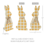 Bunny Hop All Ears Honey Check Bunny In Burlap Scarf 13x6x1