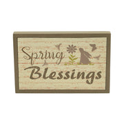 Bunny Hop Spring Blessings Framed Wall Sign 6.5x10x1