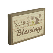 Bunny Hop Spring Blessings Framed Wall Sign 6.5x10x1