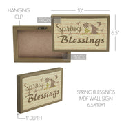 Bunny Hop Spring Blessings Framed Wall Sign 6.5x10x1