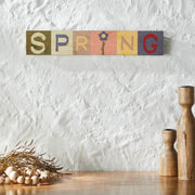 Bunny Hop Multicolor SPRING Block Sign 3x16x0.75