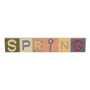 Bunny Hop Multicolor SPRING Block Sign 3x16x0.75