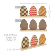 Bunny Hop 3 Painted Eggs w/ Base 5.5x12x2.25