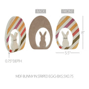 Bunny Hop Bunny In Striped Egg 8x5.5x0.75