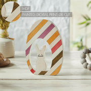 Bunny Hop Bunny In Striped Egg 8x5.5x0.75