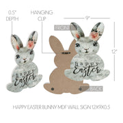 Bunny Hop Happy Easter Bunny Wall Sign 12x9x0.5