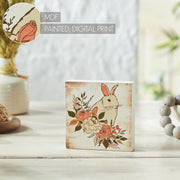 Bunny Hop Floral Bunny Block Sign 5x5x1