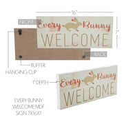 Bunny Hop Every Bunny Welcome Sign 7x16x1