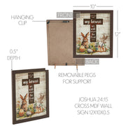 Bunny Hop Joshua 24:15 Cross Wall Sign 12x10x0.5