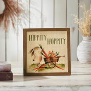 Bunny Hop Hippity Hoppity Bunny & Carrot Wagon Wall Sign 12x12x0.5