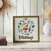 Bunny Hop Blessings Bunny & Wreath Wall Sign 12x12x0.5