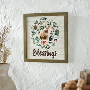 Bunny Hop Blessings Bunny & Wreath Wall Sign 12x12x0.5