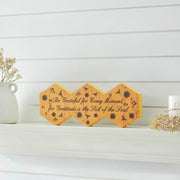 Buzzy Bees Be Grateful for Every Moment Hexagons Wall Sign 5.8x15x1
