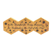 Buzzy Bees Be Grateful for Every Moment Hexagons Wall Sign 5.8x15x1