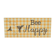 Buzzy Bees Bee Happy Honey Check Wall Sign 7x16x1