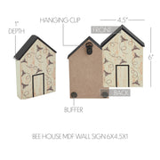 Buzzy Bees Bee House Wall Sign 6x4.5x1